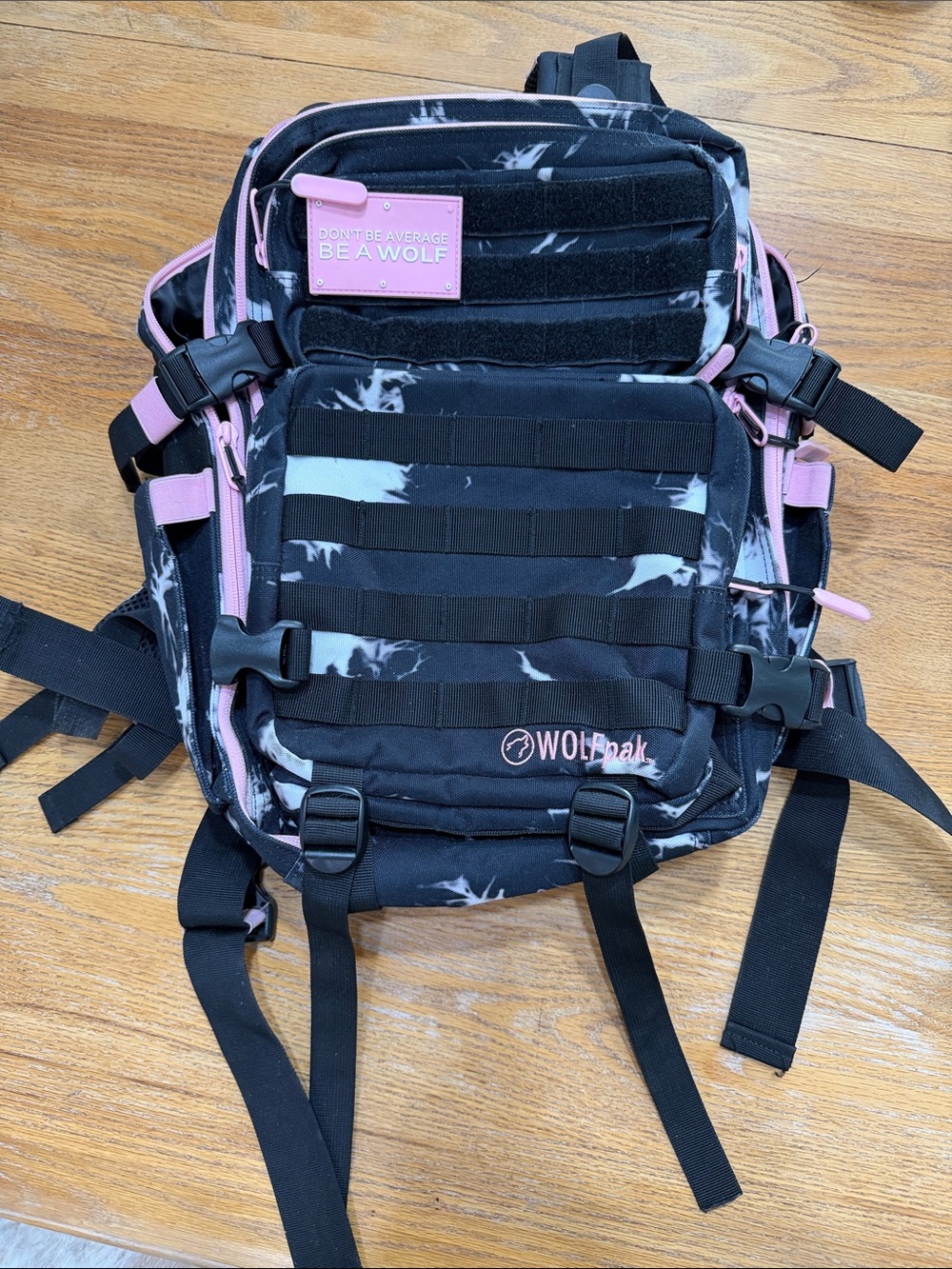 WOLFpak Tactical Gym Backpack Black Pink | Fitness Travel Bag